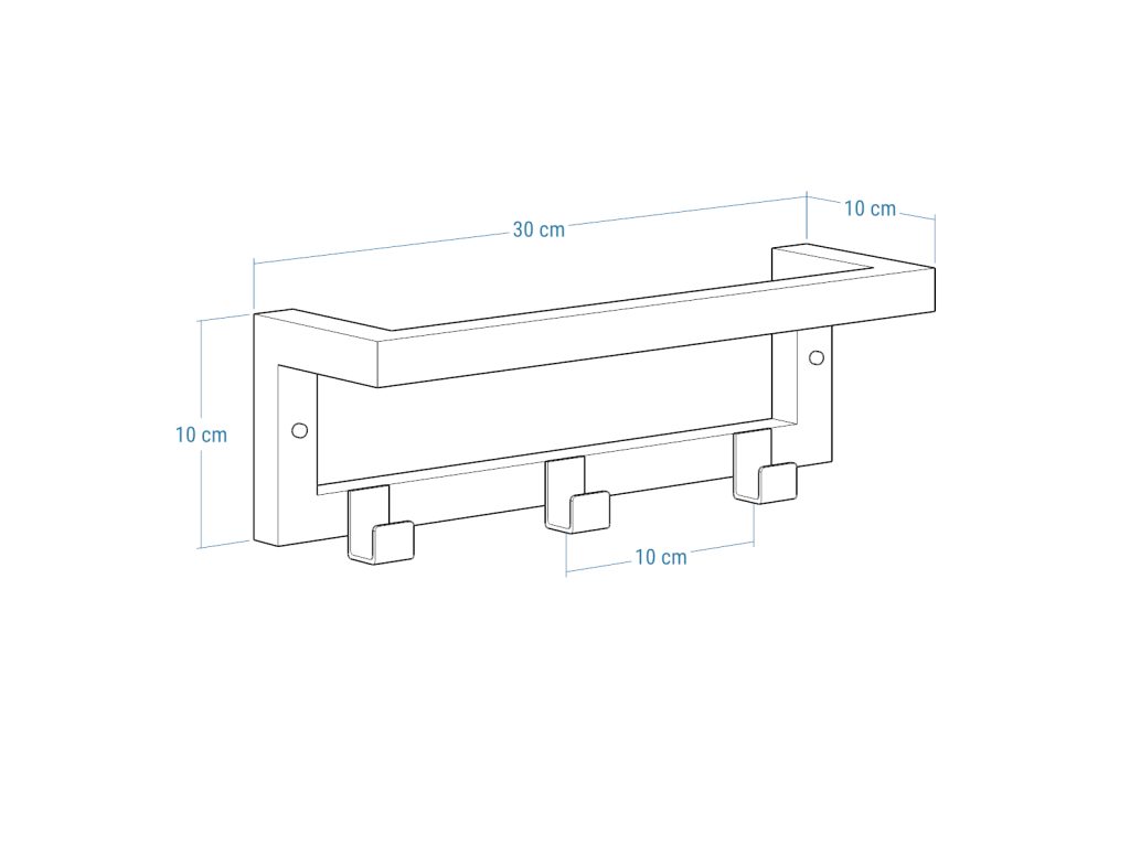 Wieszak na ręczniki ścienny z zawieszkami XS - obrazek 4