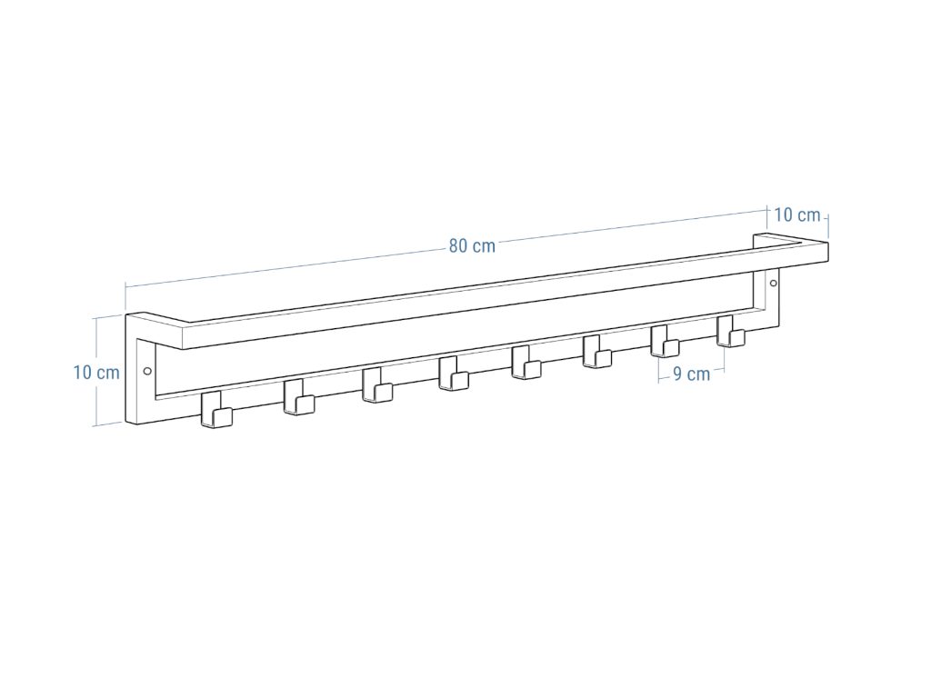 Wieszak na ręczniki ścienny z zawieszkami L - obrazek 4