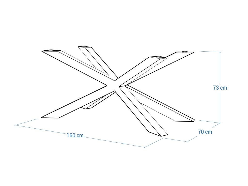 Noga do stołu pod blat szklany Pająk Chrom L - obrazek 4