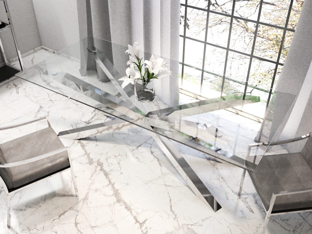 Noga do stołu pod blat szklany Pająk Chrom XL - obrazek 2