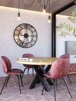 Zegar z lustrem ścienny metalowy Roma Loft 100 cm - obrazek 2