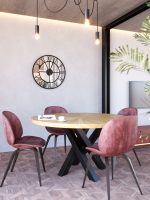 Zegar z lustrem ścienny metalowy Roma Loft 70 cm - obrazek 2