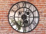 Zegar z lustrem ścienny metalowy Loft z trybami 100 cm - obrazek 4