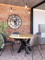 Zegar z lustrem ścienny metalowy Loft z trybami 100 cm - obrazek 2