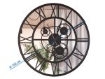 Zegar z lustrem ścienny metalowy Loft z trybami 100 cm - obrazek 3