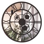 Zegar z lustrem ścienny metalowy Loft z trybami 60 cm