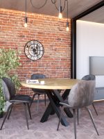 Zegar z lustrem ścienny metalowy Loft z trybami 60 cm - obrazek 2