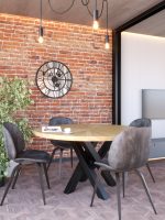 Zegar z lustrem ścienny metalowy Loft z trybami 70 cm - obrazek 2