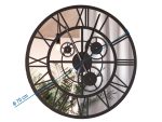 Zegar z lustrem ścienny metalowy Loft z trybami 70 cm - obrazek 3