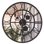 Zegar z lustrem ścienny metalowy Loft z trybami 80 cm