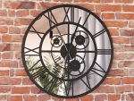 Zegar z lustrem ścienny metalowy Loft z trybami 80 cm - obrazek 4