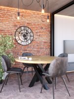 Zegar z lustrem ścienny metalowy Loft z trybami 80 cm - obrazek 2
