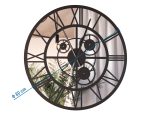 Zegar z lustrem ścienny metalowy Loft z trybami 80 cm - obrazek 3