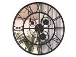 Zegar z lustrem ścienny metalowy Loft z trybami 90 cm