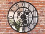 Zegar z lustrem ścienny metalowy Loft z trybami 90 cm - obrazek 4