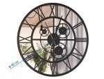 Zegar z lustrem ścienny metalowy Loft z trybami 90 cm - obrazek 3