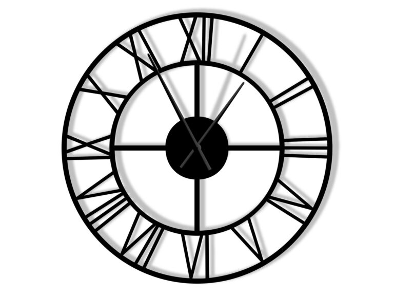 Duży zegar metalowy Roma loft 80 cm