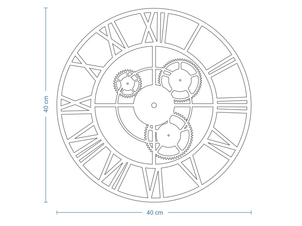 Zegar metalowy Loft z trybami 40 cm - obrazek 4
