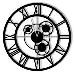 Zegar metalowy Loft z trybami 50 cm