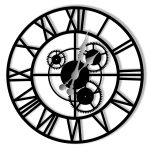 Zegar metalowy Loft z trybami 40 cm