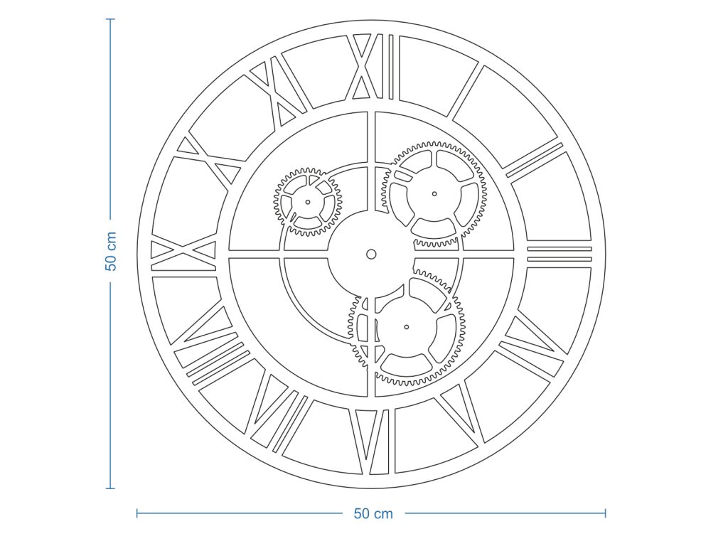 Zegar metalowy Loft z trybami 50 cm - obrazek 4