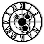 Zegar metalowy Loft z trybami 60 cm