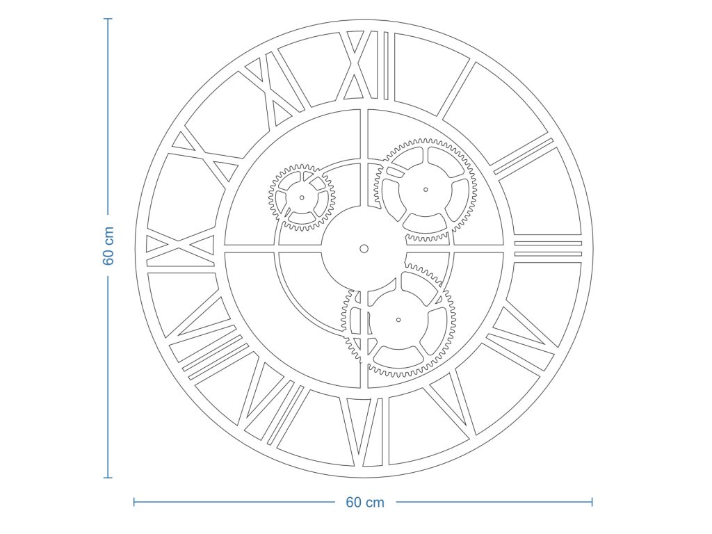 Zegar metalowy Loft z trybami 60 cm - obrazek 4