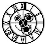 Zegar metalowy Loft z trybami 70 cm