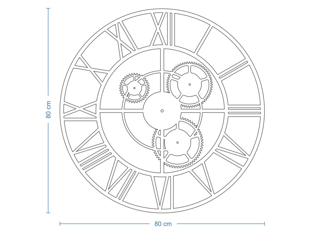 Duży zegar metalowy Loft z trybami 80 cm - obrazek 5