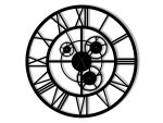 Duży zegar metalowy Loft z trybami 90 cm