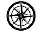 Duży zegar metalowy Róża Wiatrów 100 cm