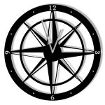 Zegar metalowy Róża Wiatrów 40 cm