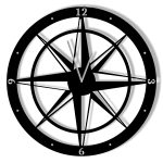 Zegar metalowy Róża Wiatrów 50 cm