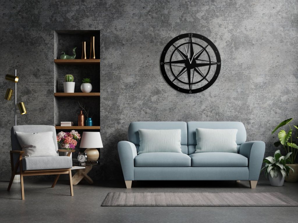 Zegar metalowy Róża Wiatrów 50 cm - obrazek 5