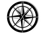 Zegar metalowy Róża Wiatrów 70 cm