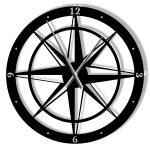 Zegar metalowy Róża Wiatrów 70 cm