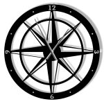 Duży zegar metalowy Róża Wiatrów 80 cm