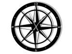 Duży zegar metalowy Róża Wiatrów 90 cm