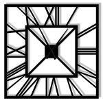 Duży zegar ścienny metalowy Art deco 80 cm