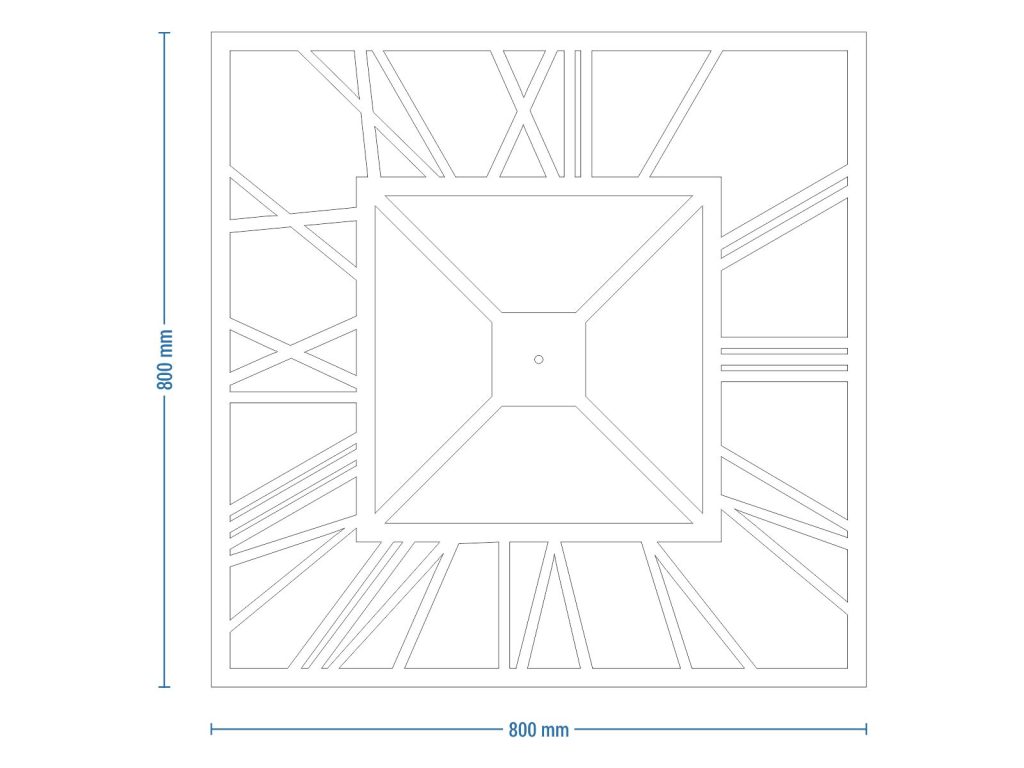 Duży zegar ścienny metalowy Art deco 80 cm - obrazek 7