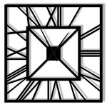 Duży zegar ścienny metalowy Art deco 90 cm