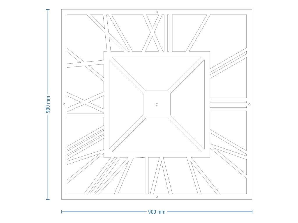 Duży zegar ścienny metalowy Art deco 90 cm - obrazek 8