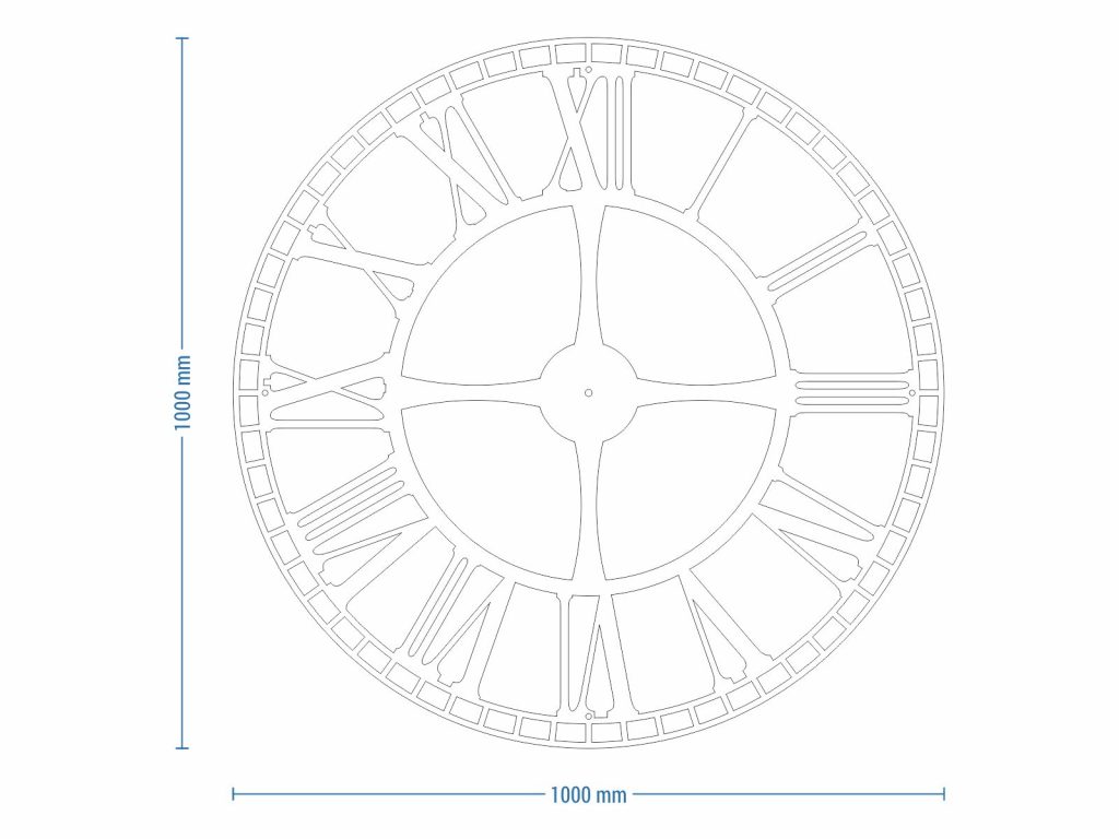 Duży zegar ścienny metalowy Dworcowy 100 cm - obrazek 7