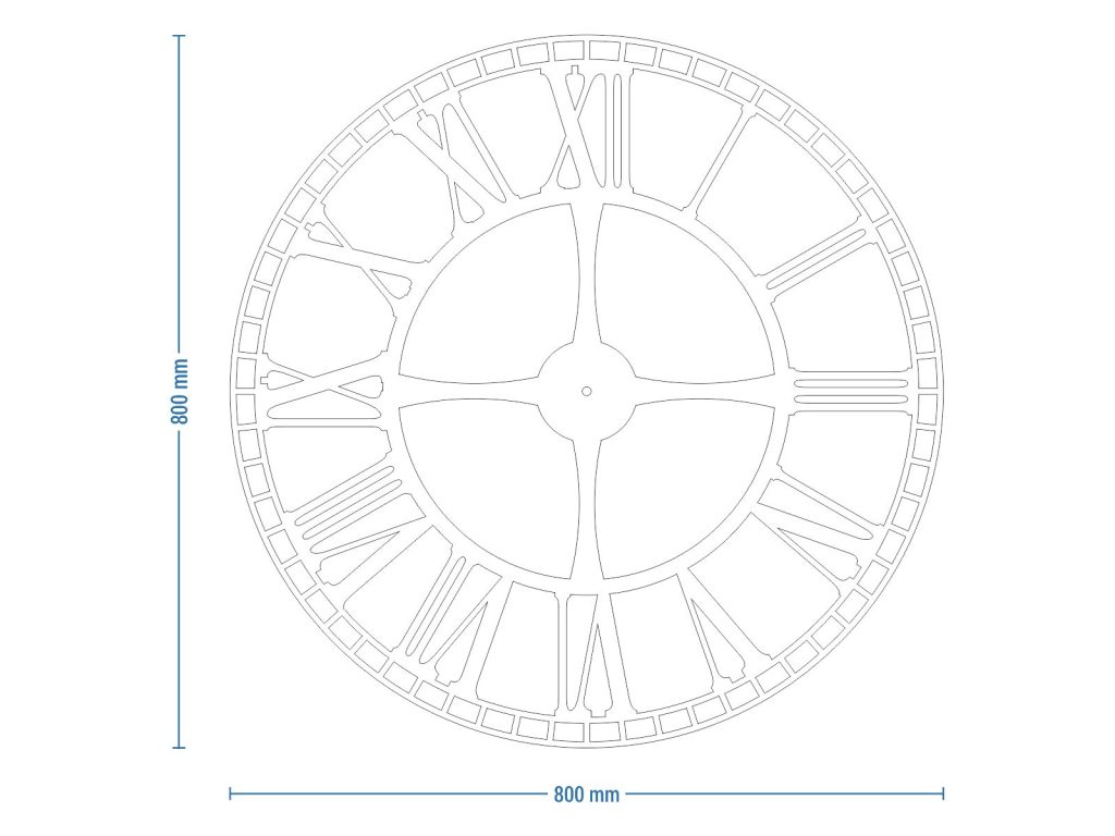 Duży zegar ścienny metalowy Dworcowy 80 cm - obrazek 8