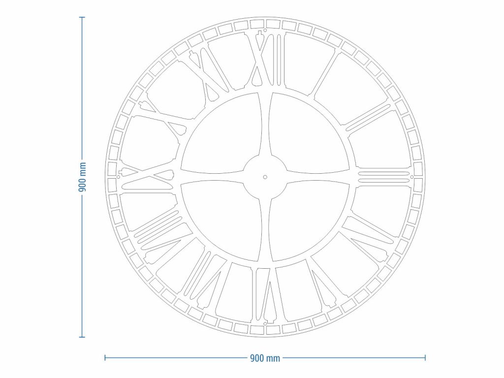 Duży zegar ścienny metalowy Dworcowy 90 cm - obrazek 7