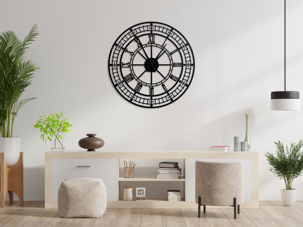 Duży zegar ścienny metalowy Big Ben 80 cm - obrazek 5