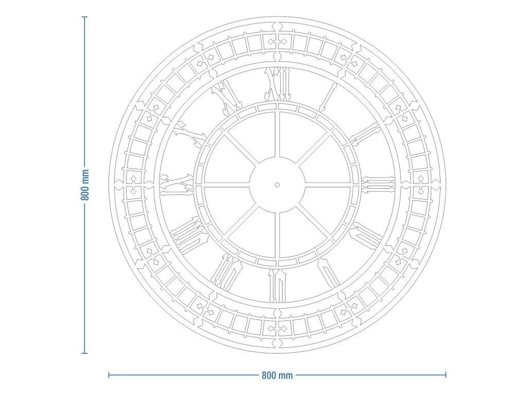 Duży zegar ścienny metalowy Big Ben 80 cm - obrazek 7