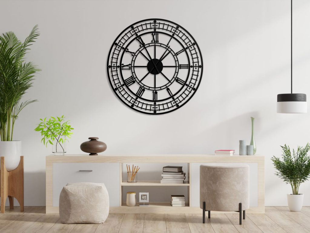 Duży zegar ścienny metalowy Big Ben 90 cm - obrazek 5