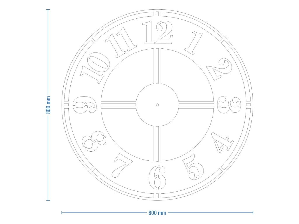 Duży zegar ścienny metalowy Classic II 80 cm - obrazek 3