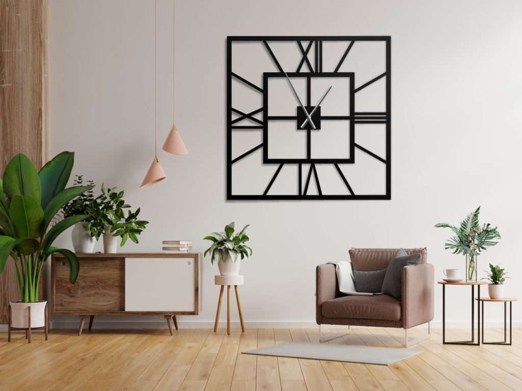 Duży zegar metalowy ścienny Plaza 100 cm - obrazek 2